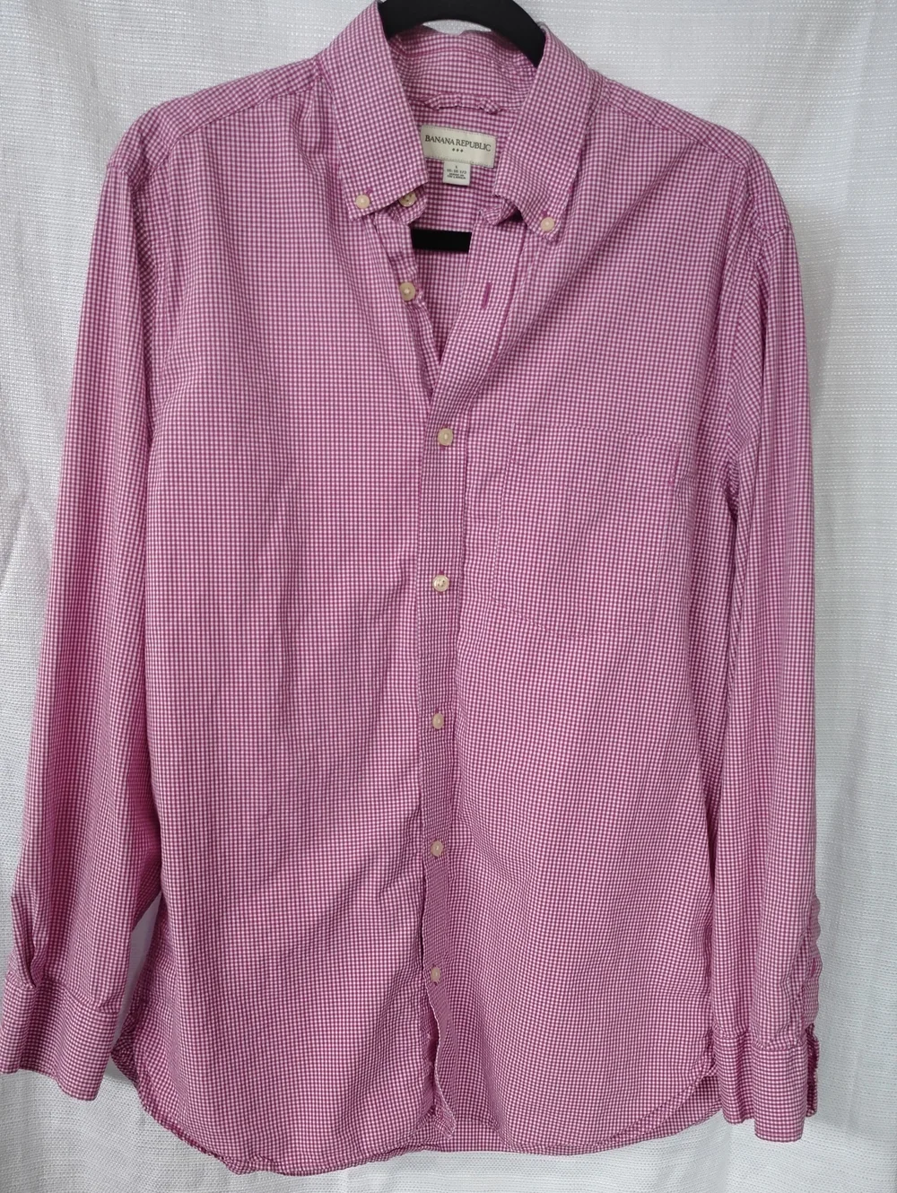 Banana Republic Men’s Purple Mini-Gingham Check Button-Down Shirt L